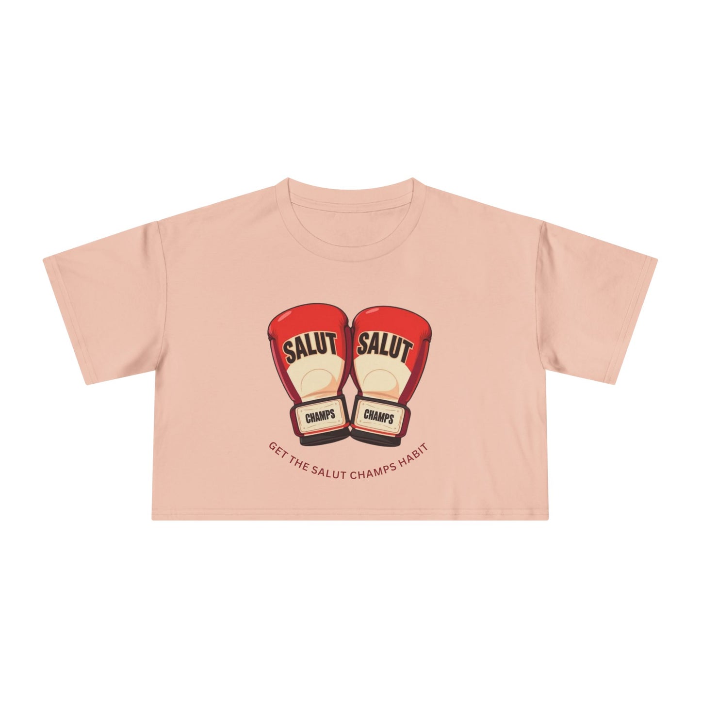 SALUT CHAMPS-"GLOVES UP CROP TEE"