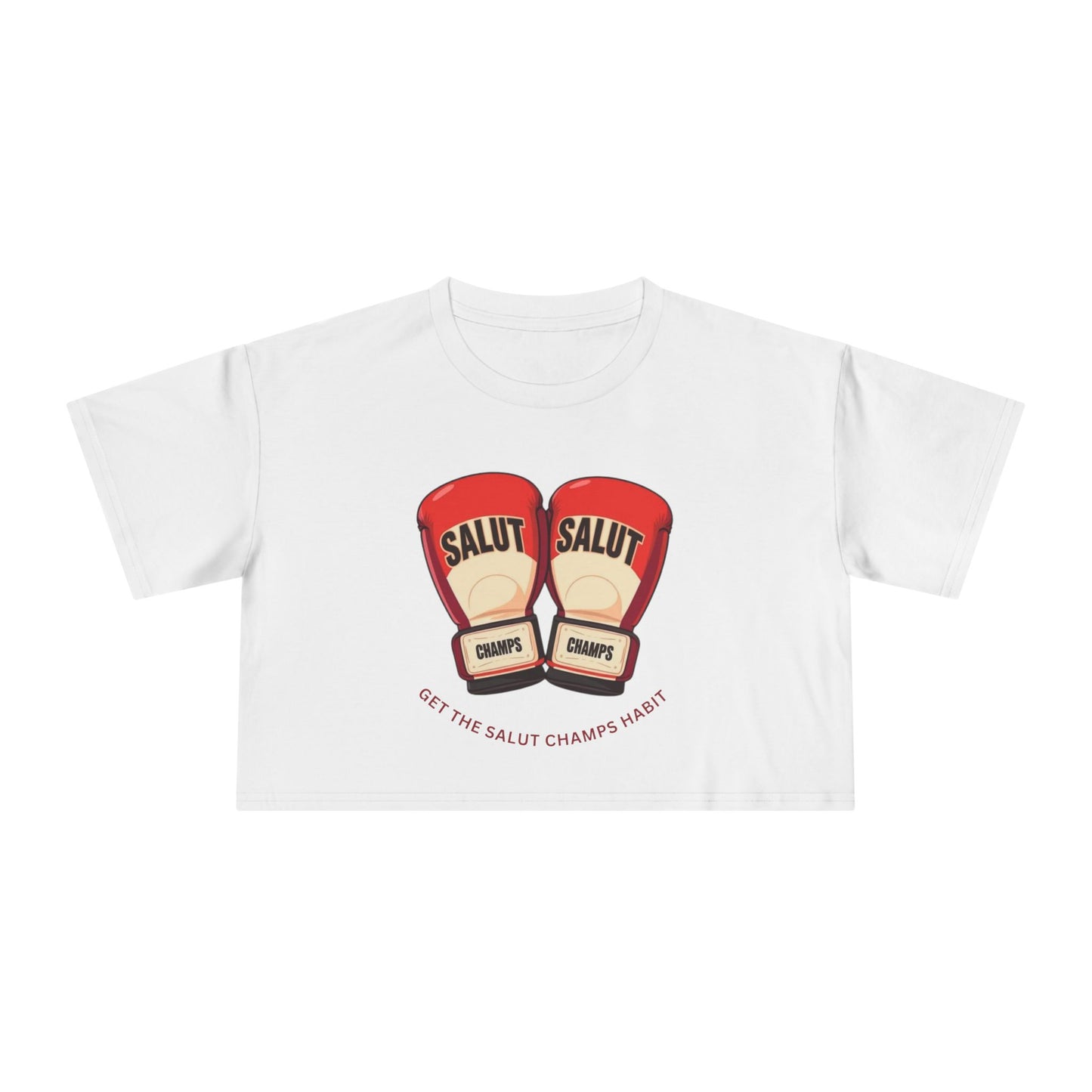 SALUT CHAMPS-"GLOVES UP CROP TEE"