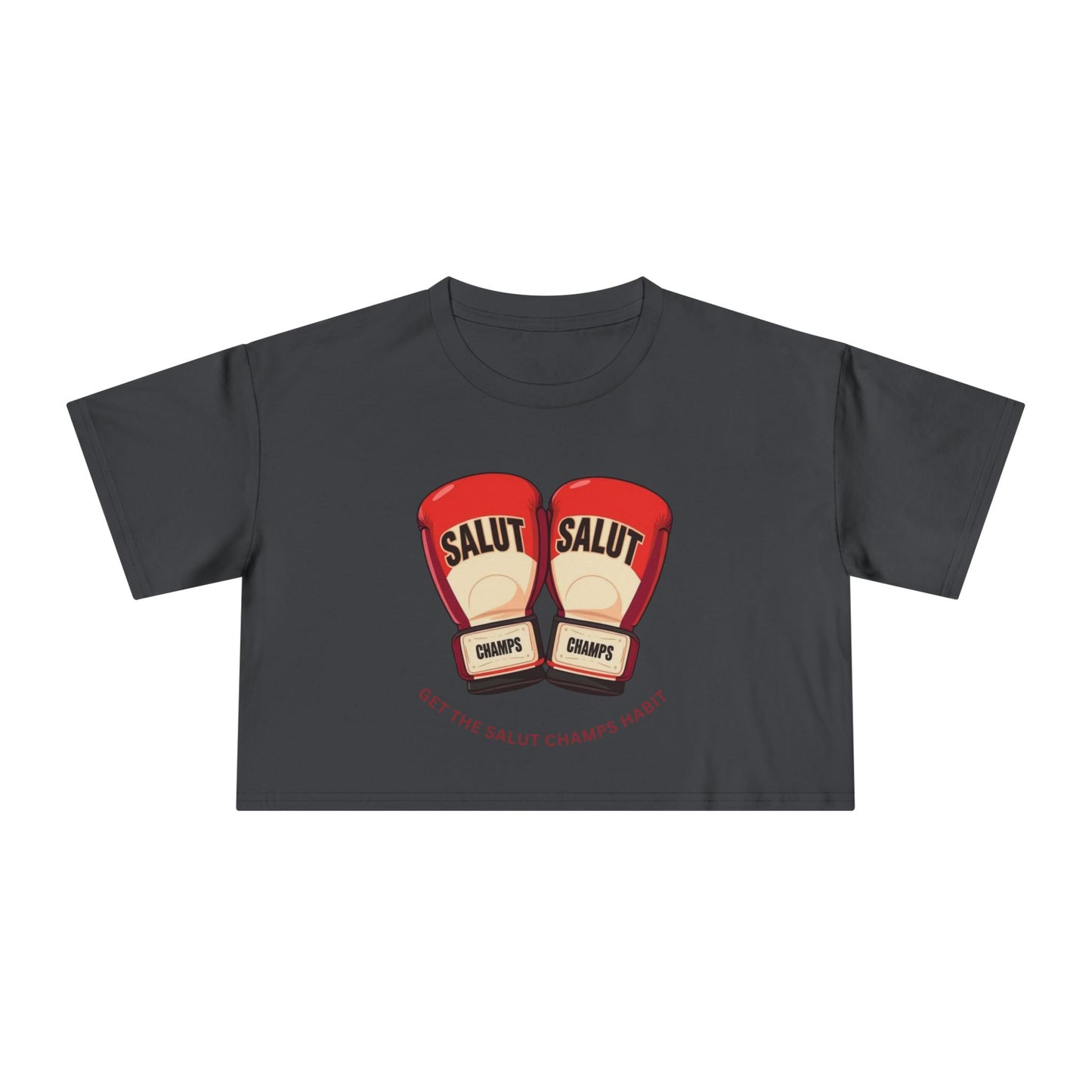 SALUT CHAMPS-"GLOVES UP CROP TEE"