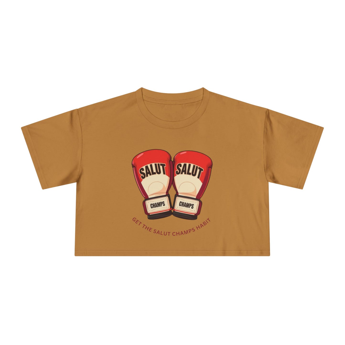 SALUT CHAMPS-"GLOVES UP CROP TEE"