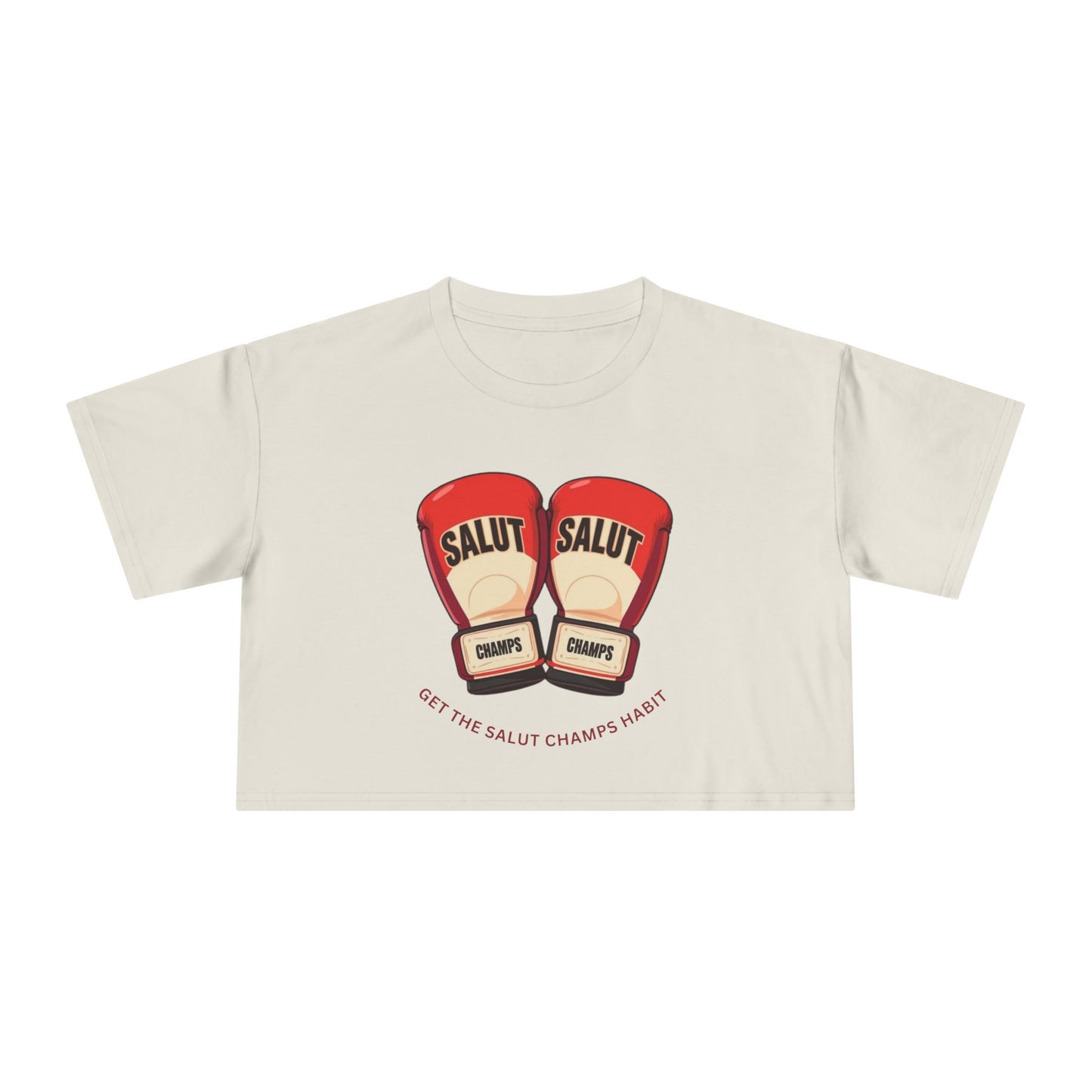SALUT CHAMPS- "GLOVES UP CROP TEE"