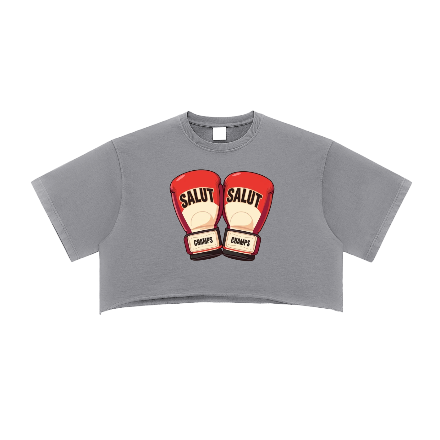 SALUT CHAMPS- "GLOVES UP CROP TEE"