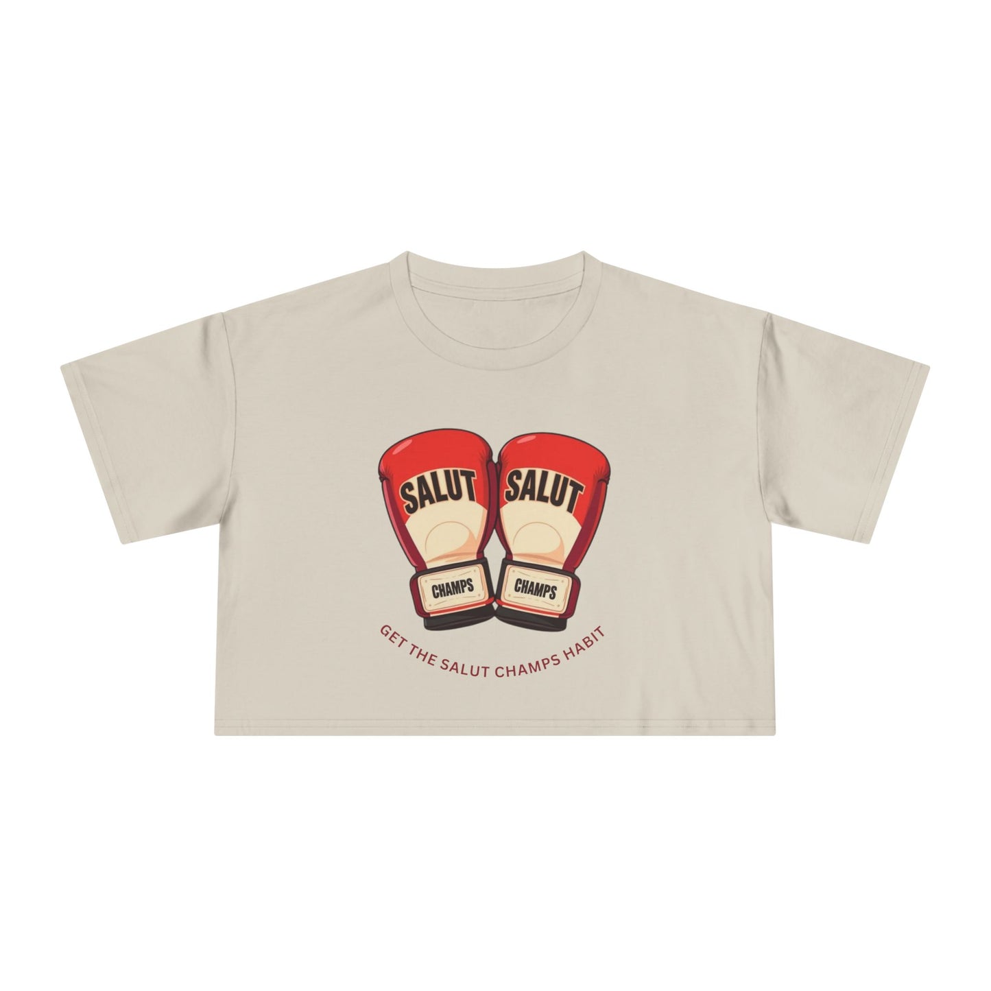 SALUT CHAMPS-"GLOVES UP CROP TEE"