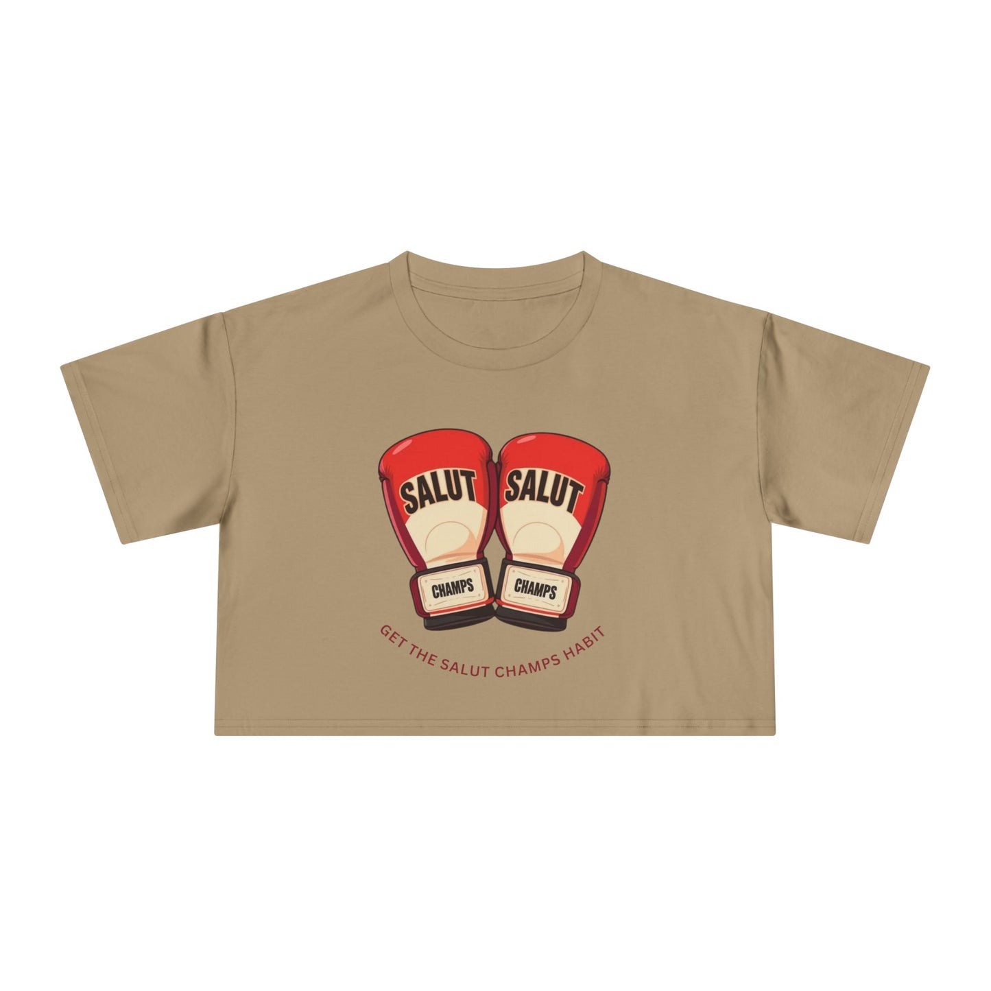 SALUT CHAMPS- "GLOVES UP CROP TEE"